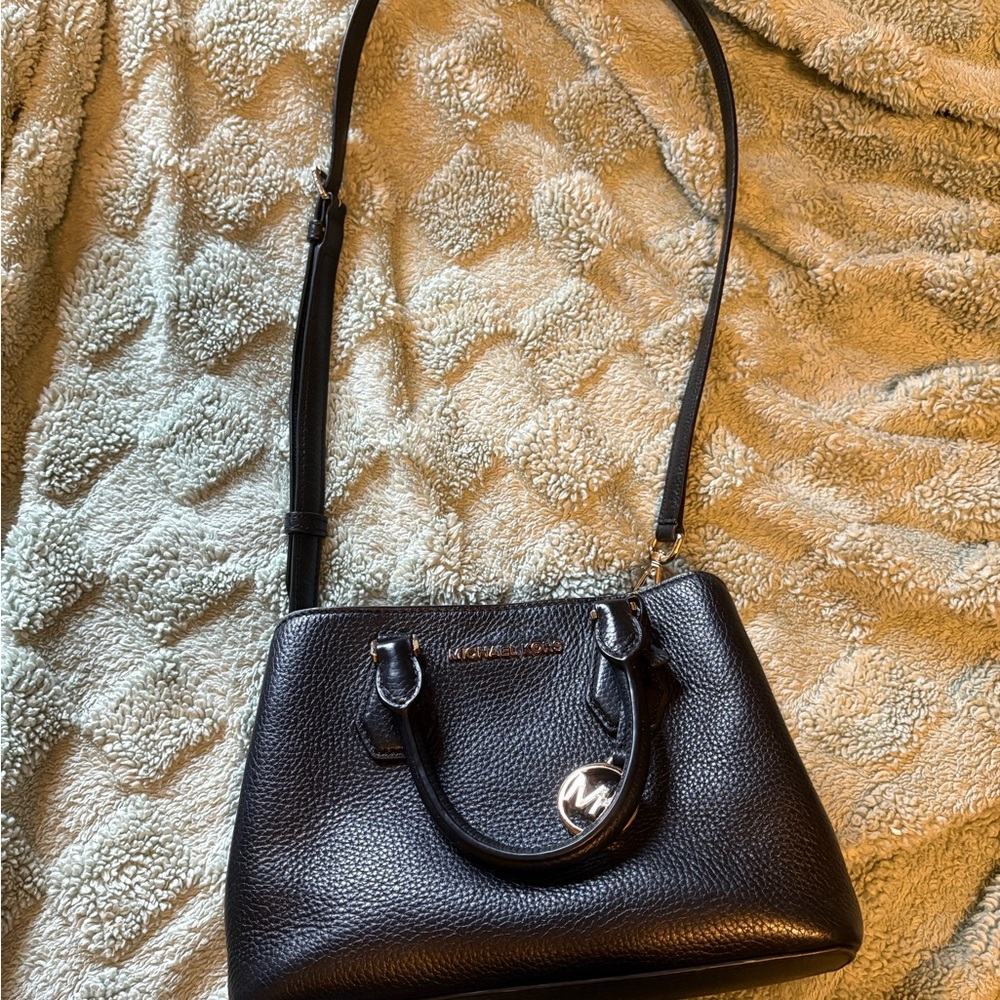 Michael Kors Black Pebbled Leather Shoulder Bag
